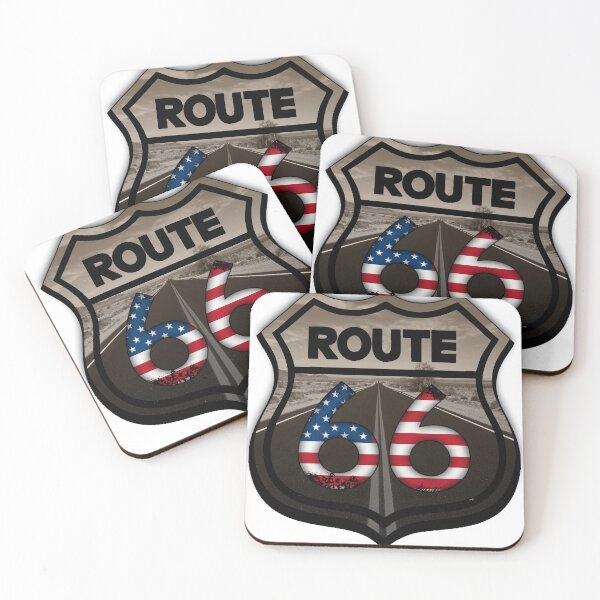 Item preview, Historic Route 66 Logo Design Muscles Cars USA United States Flag designed and sold by jmc-aas.