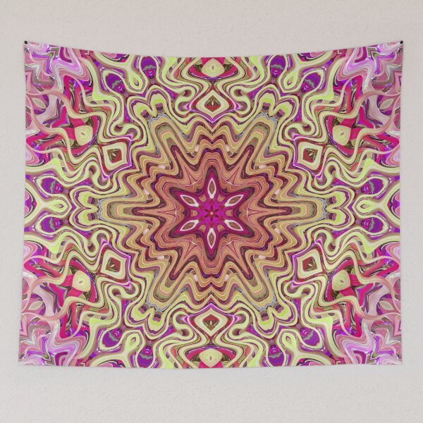Item preview, Boho Vibes Abstract Kaleidoscope Maximalism Hippie Style Eclectic Mix of Lilac Pink Cream 11 of 16 designed and sold by Beachy.