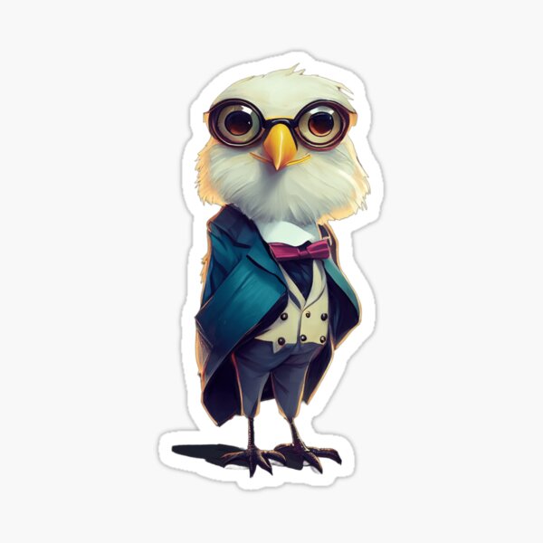 &ldquo;CoolNimals cute Bird wearing a suit, animals in clothes&rdquo; Sticker for