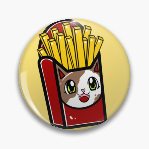 Item preview, Kitty Loves Junk Food - Fries designed and sold by CustomCatsArt.