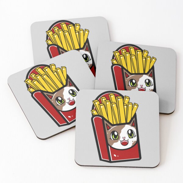 Item preview, Kitty Loves Junk Food - Fries designed and sold by CustomCatsArt.