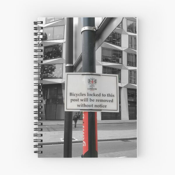 Item preview, City of London notice bicycles locked to this post designed and sold by santoshputhran.