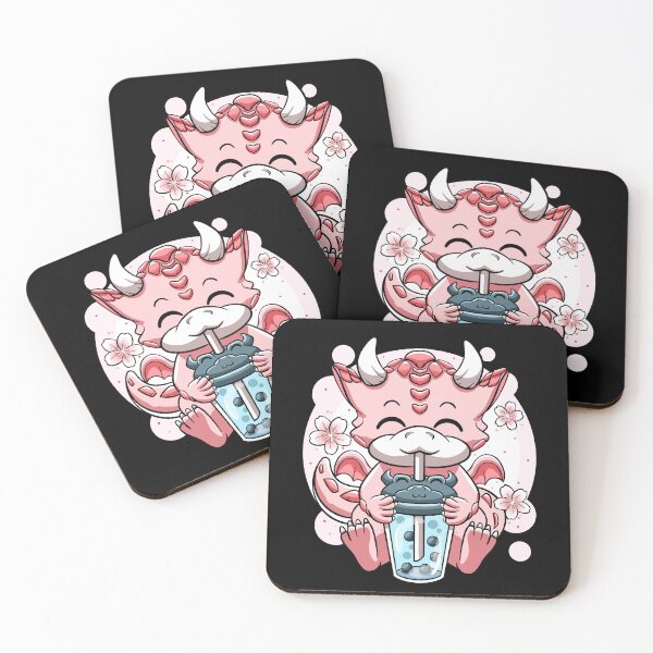Item preview, Kawaii Boba Tea Bubbles Cute Anime Little Dragon Lovers Girl designed and sold by Lambo-Designs.