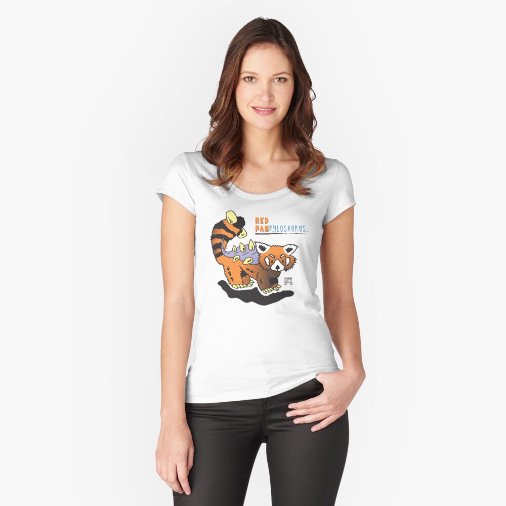 Red Pankylosaurus Fitted Scoop T-Shirt