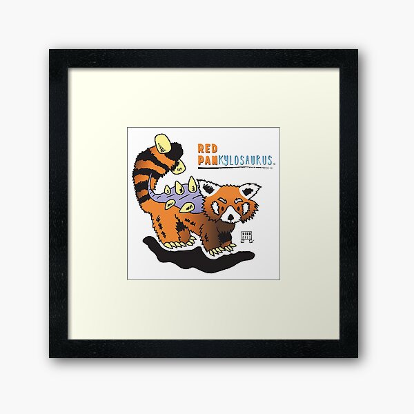 Red Pankylosaurus Framed Art Print