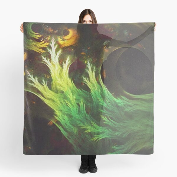 A Seaweed's DeepDream of Faded Fractal Fall Colors Scarf