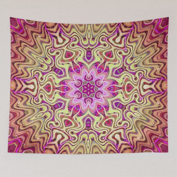 Item preview, Boho Vibes Abstract Kaleidoscope Maximalism Hippie Style Eclectic Mix of Lilac Pink Cream 12 of 16 designed and sold by Beachy.
