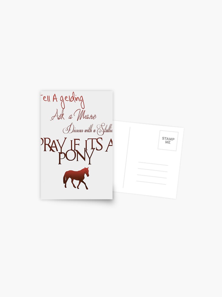 Tell a Gelding, Ask a mare. Horse Sayings - Red Postcard for Sale by  redwolfegraphic