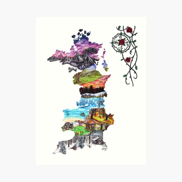 Prythian (with Compass and Roses) Art Print