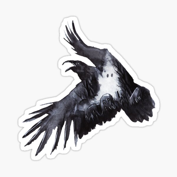 Spooky Raven Sticker