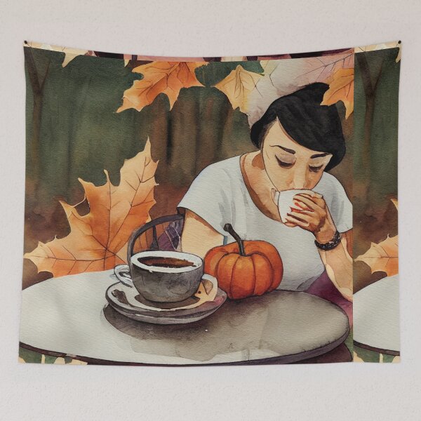 Item preview, Woman Having a Coffee at the Cafe designed and sold by recollectionsv.