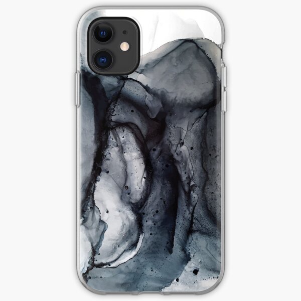 Smoke Diptych II - Alcohol Ink Painting iPhone Soft Case
