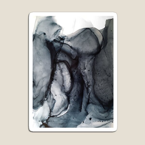 Smoke Diptych II - Alcohol Ink Painting Magnet