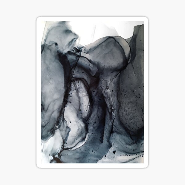 Smoke Diptych II - Alcohol Ink Painting Sticker