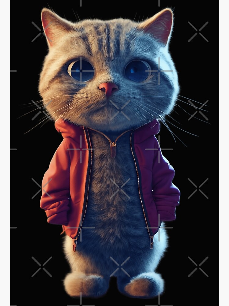 "CoolNimals cute Cat in human clothes, animals in clothes" Poster for Sale by CoolNimals Redbubble