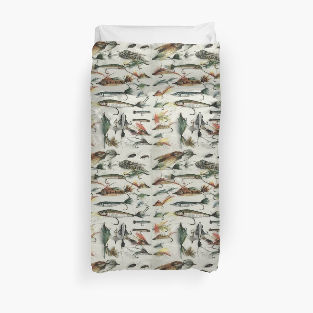1920's Fishing Flies Duvet Cover