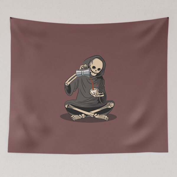 Item preview, Grim Reaper having coffee designed and sold by samwash.