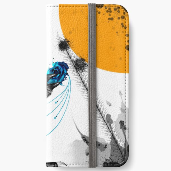 Crow and blue rose - Gothic design iPhone Wallet