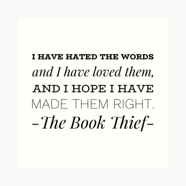 The Book Thief - Quote Art Print