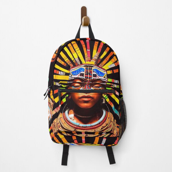 Item preview, AZTEC PORTRAIT ETNIC CYBERPUNK TECHNOLOGY POP INDIOS TRIBE colorful ornament rays designed and sold by DRK7DSGN.