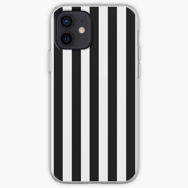 Black White Stripe Bedspread iPhone Soft Case