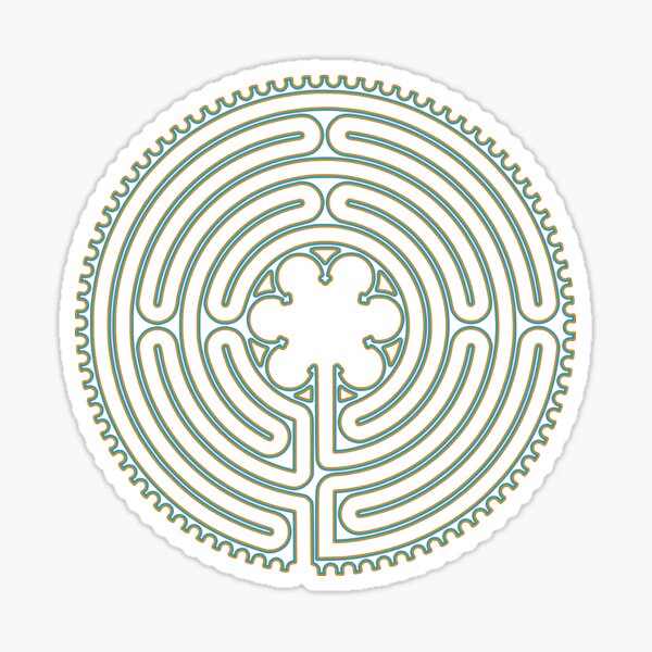 Kopie von CHARTRES Labyrinth - Kurzer Weg 3 Sticker
