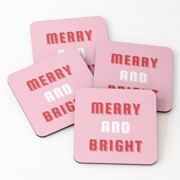 Item preview, Merry and Bright, Pink Christmas Art, Holiday Modern Decor designed and sold by Magic Love Art Print.