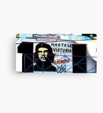 Artwork of Che on Trabajadores Sociales building, Vinales, Cuba Canvas Print
