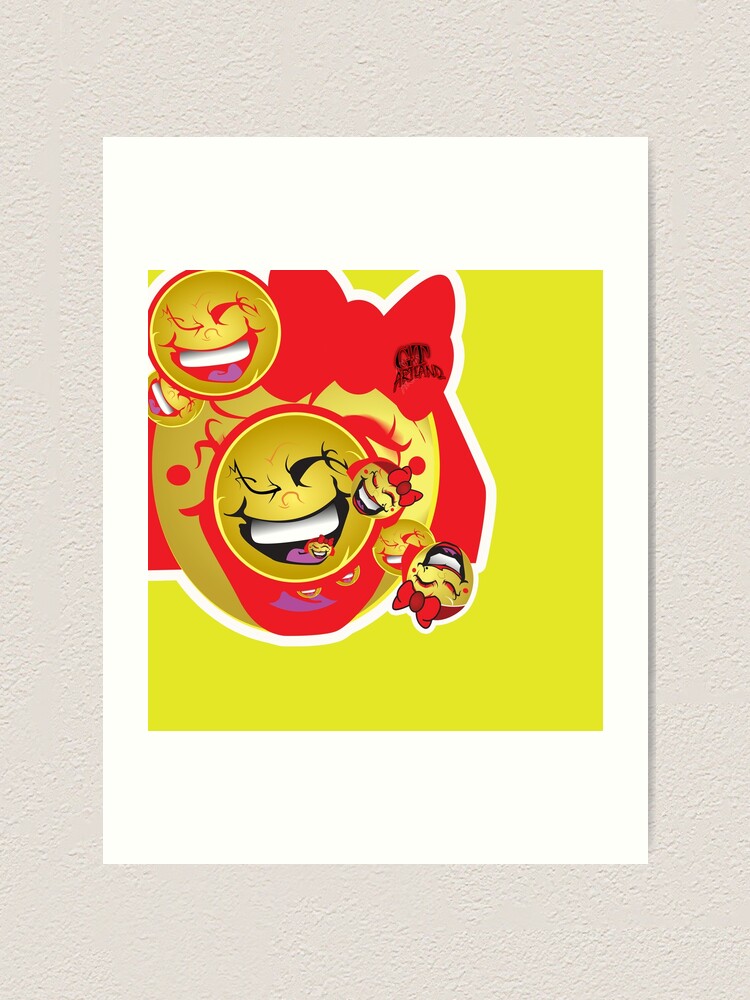 Framed Emoji Print Wide Smiley Face Picture Poster