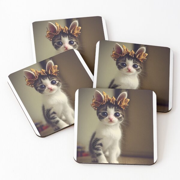 Item preview, Cute cat wearing Christmas hat designed and sold by AnimalArtPhotos.