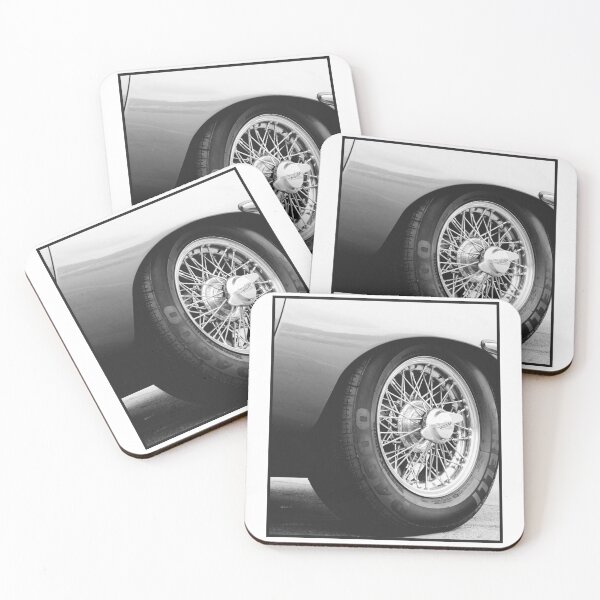 Item preview, Black and White E-Type Chrome Wire Wheel Print designed and sold by AdamT1991.