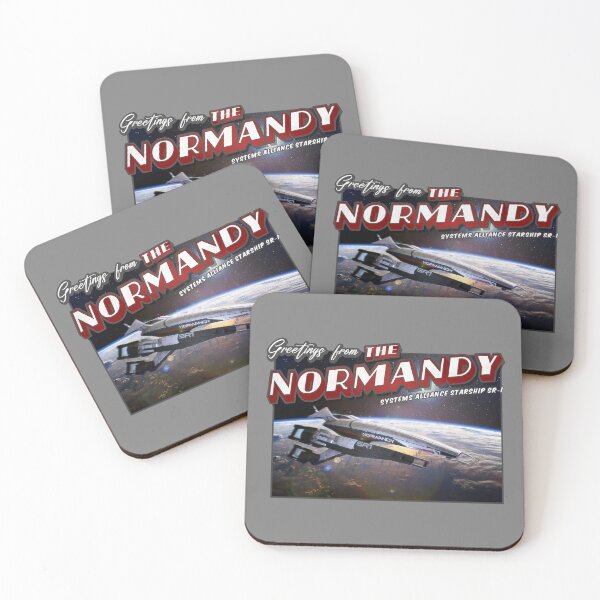 Item preview, Mass Effect Inspired 'Greetings from the Normandy - SSV SR-1' Vintage / Retro Postcard Weathered Design designed and sold by Mercy Apparel.