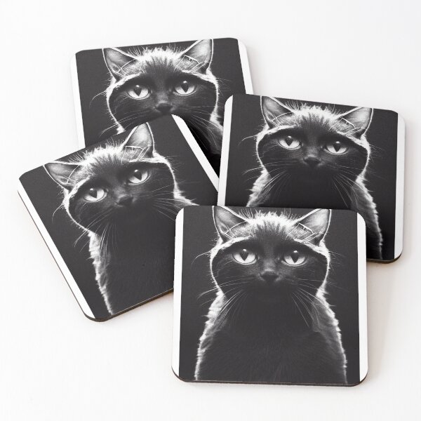 Item preview, Black cat portrait designed and sold by AnimalArtPhotos.