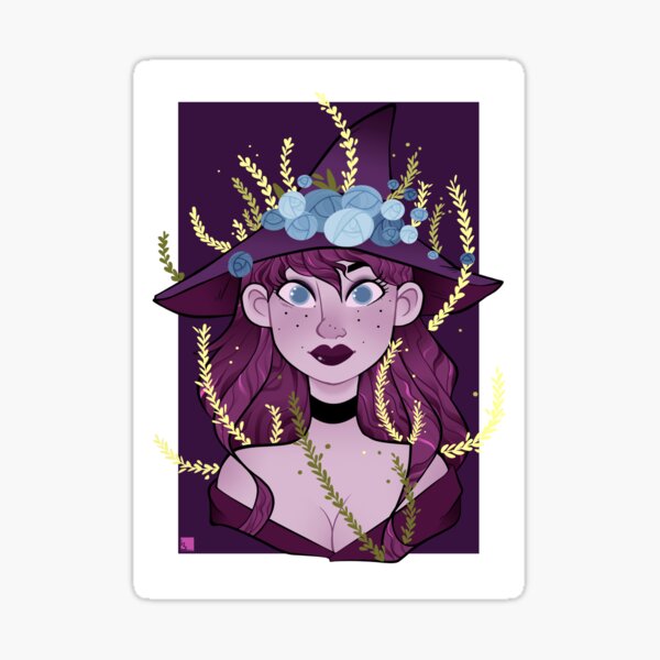 purple witch Sticker