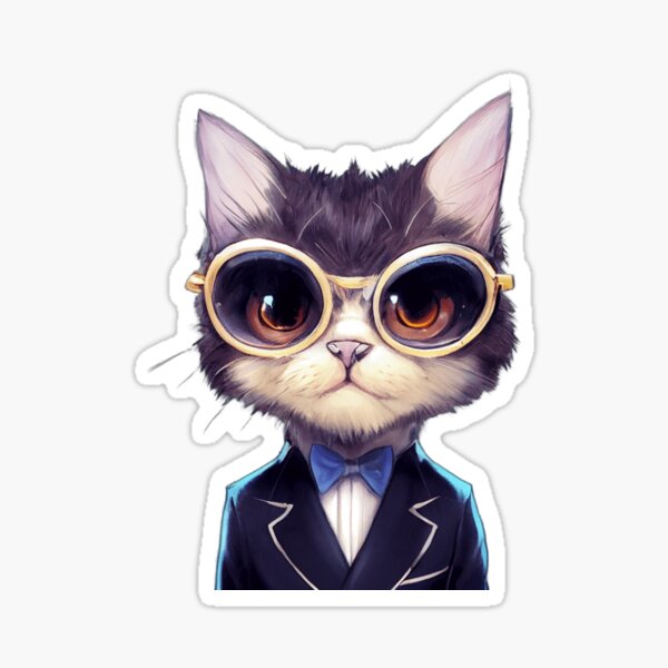 Cat Wearing Pants Stickers for Sale