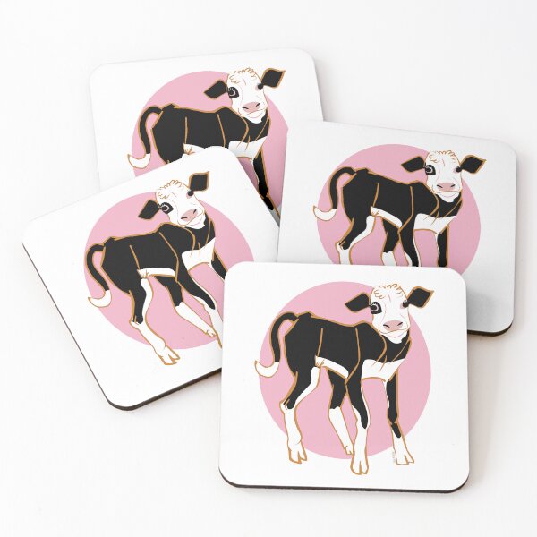 Item preview, Black and White Calf in pink designed and sold by belettelepink.