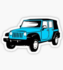 Neon Blue Nantucket Jeep Wrangler Sticker Sticker