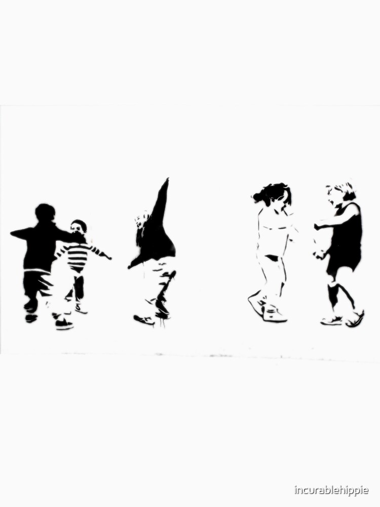 Children Playing: Stencil Art by incurablehippie