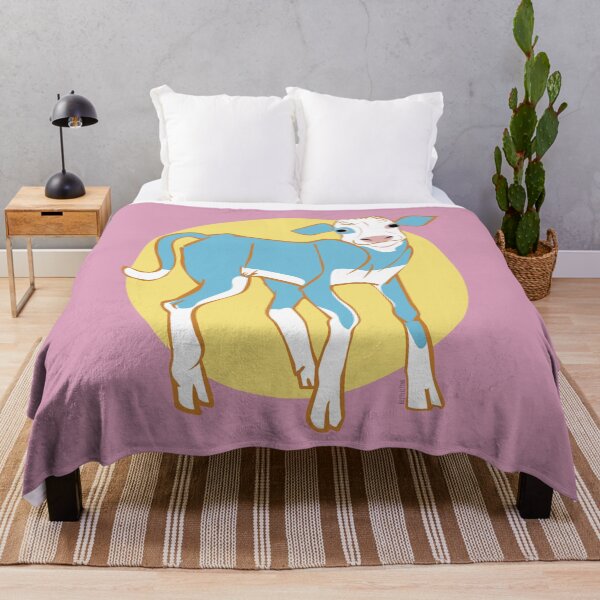 Item preview, Blue and White Calf in yellow designed and sold by belettelepink.