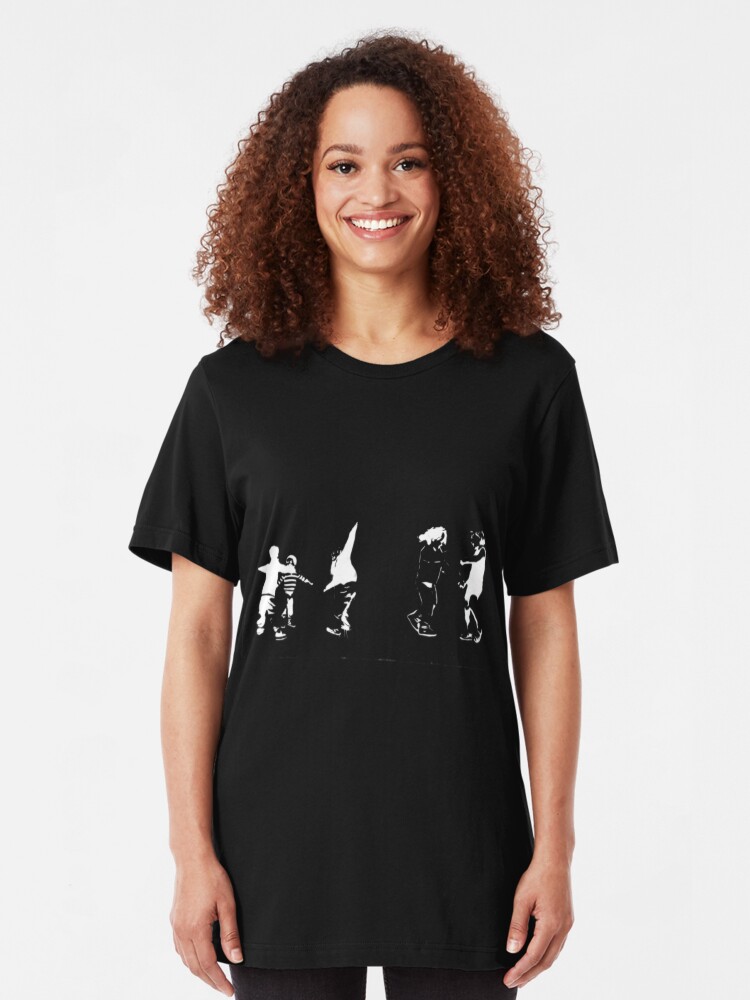 Alternate view of Children Playing On Dark Slim Fit T-Shirt