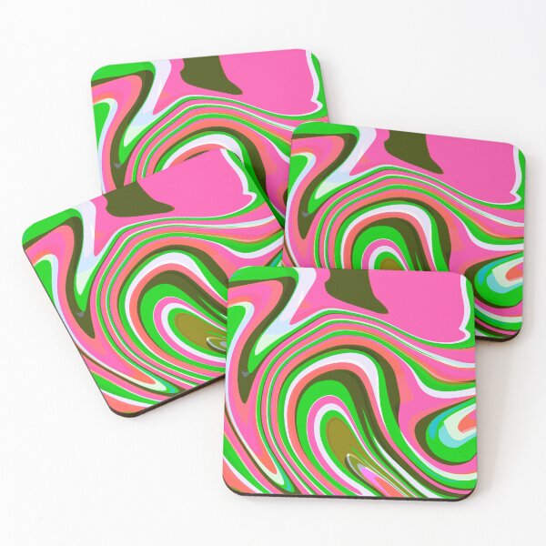 Item preview, Hot Pink, Neon Pink, Green, Pink and Green Tones and White Marble Pattern Design designed and sold by theprintedclub.
