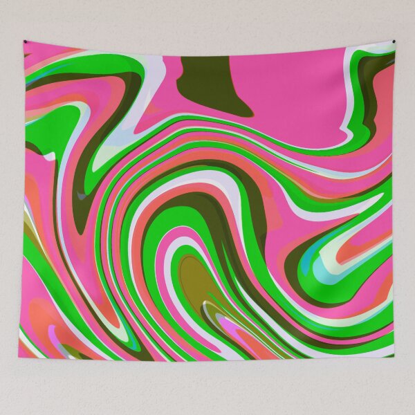 Item preview, Hot Pink, Neon Pink, Green, Pink and Green Tones and White Marble Pattern Design designed and sold by theprintedclub.