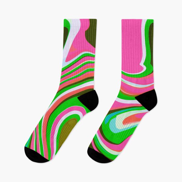 Item preview, Hot Pink, Neon Pink, Green, Pink and Green Tones and White Marble Pattern Design designed and sold by theprintedclub.