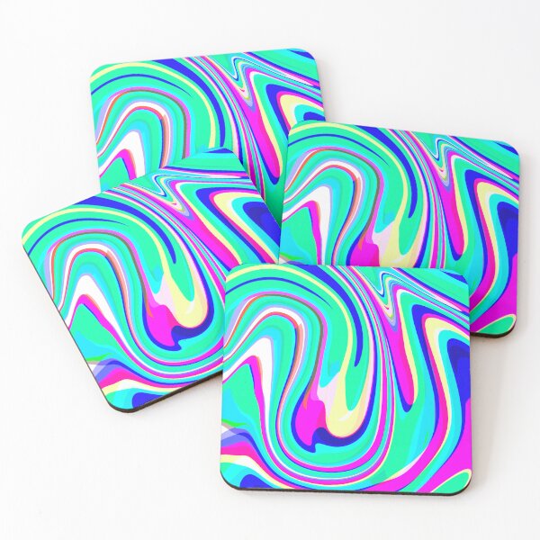 Item preview, Neon Blue, Neon Pink, Mint Green, Dark Blue and White Marble Pattern Design designed and sold by theprintedclub.