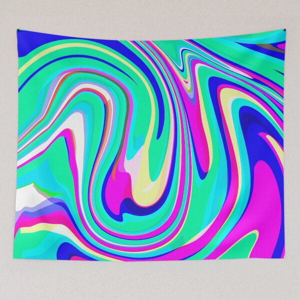 Item preview, Neon Blue, Neon Pink, Mint Green, Dark Blue and White Marble Pattern Design designed and sold by theprintedclub.