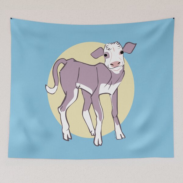 Item preview, Violet and White Calf in yellow designed and sold by belettelepink.