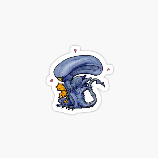 Xenomorphs Love Kittens Sticker