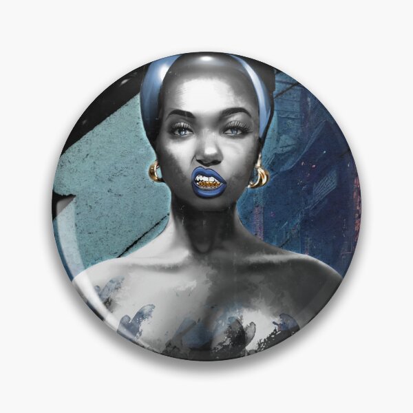 Item preview, Urban black woman gangster digital painting designed and sold by Feez Designs.