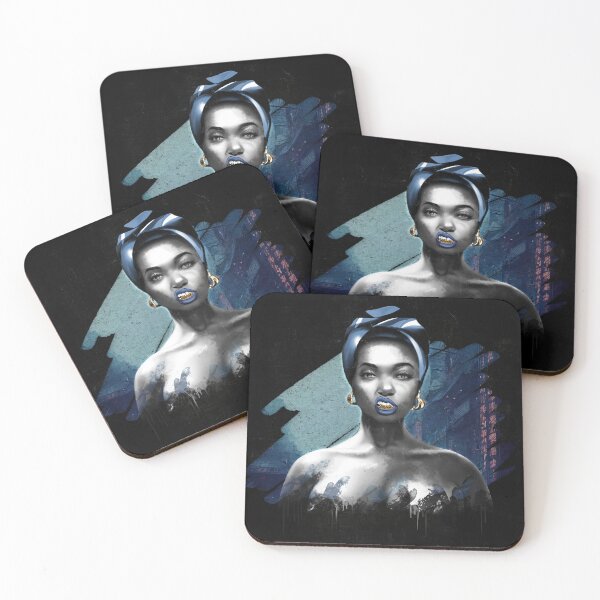 Item preview, Urban black woman gangster digital painting designed and sold by Feez Designs.