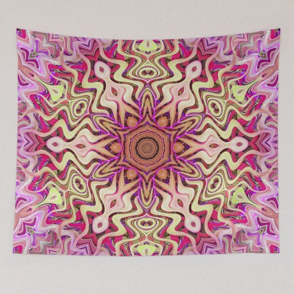 Item preview, Boho Vibes Abstract Kaleidoscope Maximalism Hippie Style Eclectic Mix of Lilac Pink Cream 14 of 16 designed and sold by Beachy.